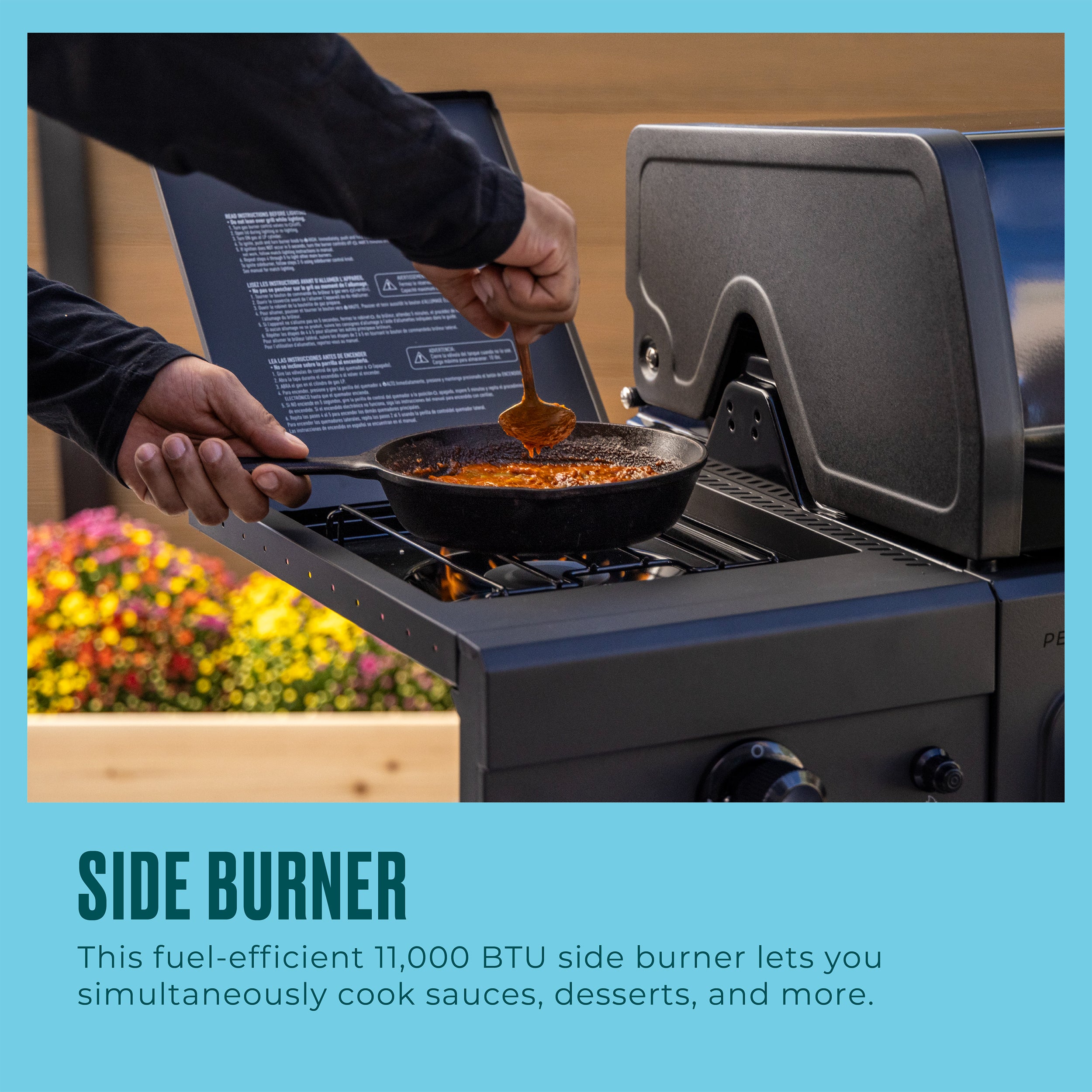 Performance Series™ FlavorMax™ 4 Burner Cart Gas Grill with Side Burner Black Gray