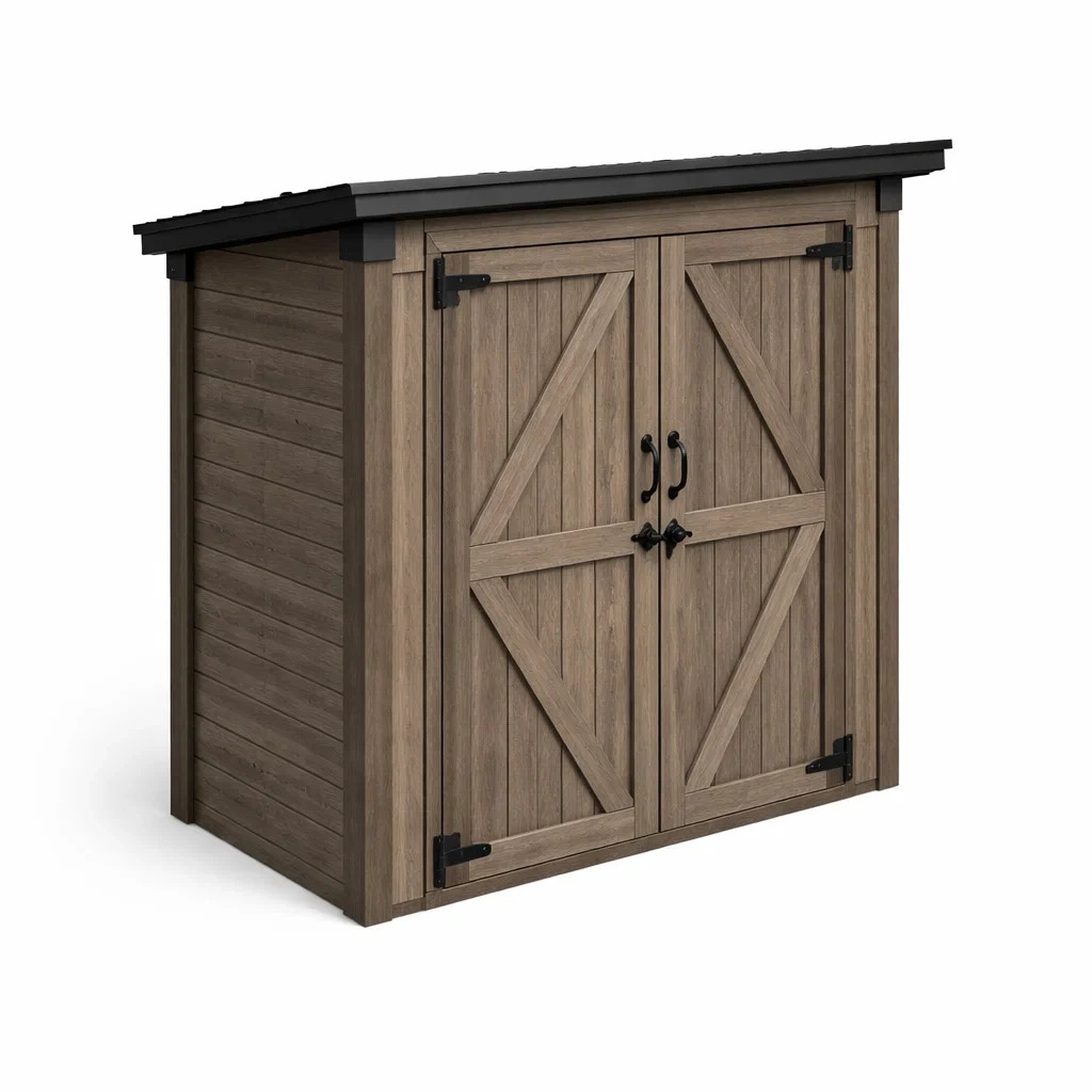 Abri de jardin à double porte en bois et métal 182x111x170 cm-LIVFINO