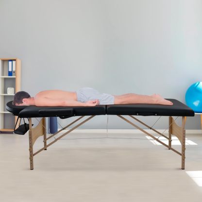LUXZEN - Cama para Masajes Portatil Plegable Profesional con Estuche y Altura Ajustable Camilla Fisioterapia Ideal para Tatuar SPA Quiropraxia o Facial (Extra Grande 85cm Ancho) (Beige)