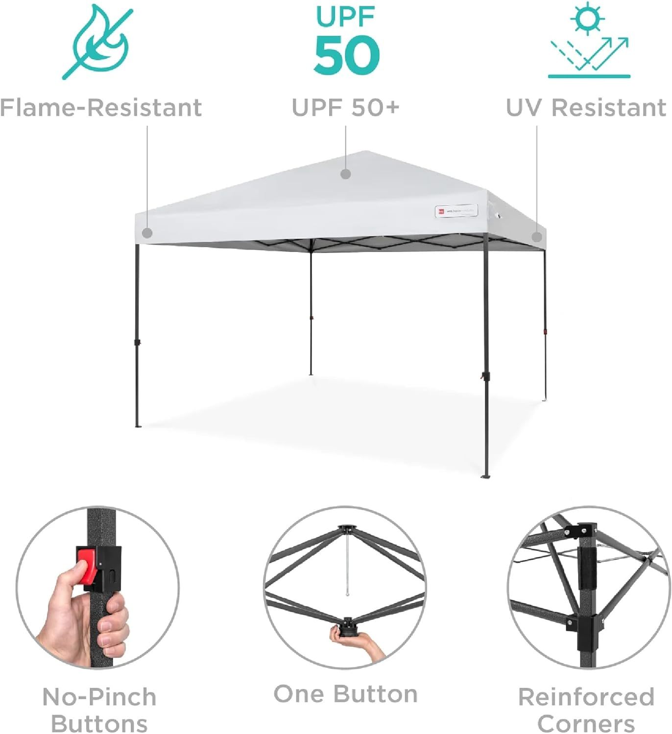 Best Choice Products - Toldo de armado fácil de 1 persona con un botón, tienda portátil e instantánea, funda, 3 x 3 metros, 4 bolsas de peso, color azul