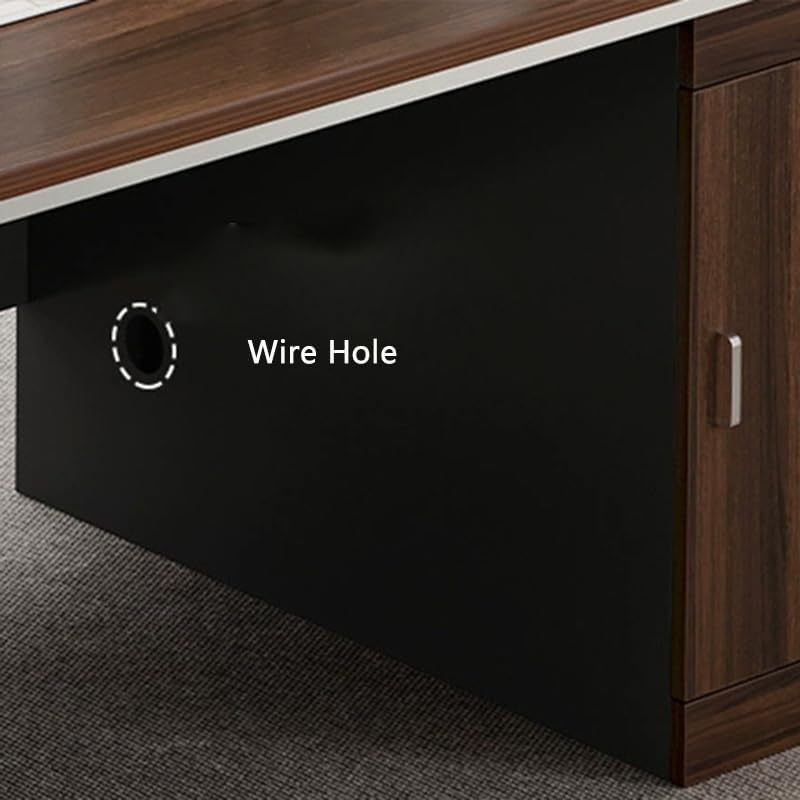 UNKKS Escritorio,Escritorio con 3 Cajones de Archivos, Escritorio de Oficina en Casa de Madera, Escritorio Oficina, Escritorio para Pc Negro Mate Nogal,Escritorio Grande con Ilave 120X60X77CM
