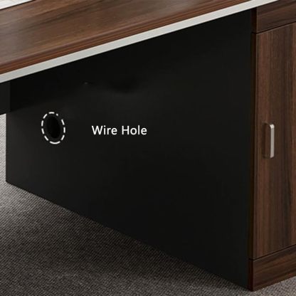 UNKKS Escritorio,Escritorio con 3 Cajones de Archivos, Escritorio de Oficina en Casa de Madera, Escritorio Oficina, Escritorio para Pc Negro Mate Nogal,Escritorio Grande con Ilave 120X60X77CM