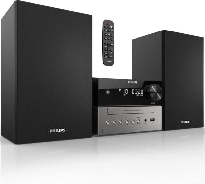 Philips Sistema estéreo doméstico Bluetooth con reproductor de CD, transmisión inalámbrica, MP3, USB, entrada de audio, radio FM, 15 W, sistema de sonido micro musical-----Cable de alimentación