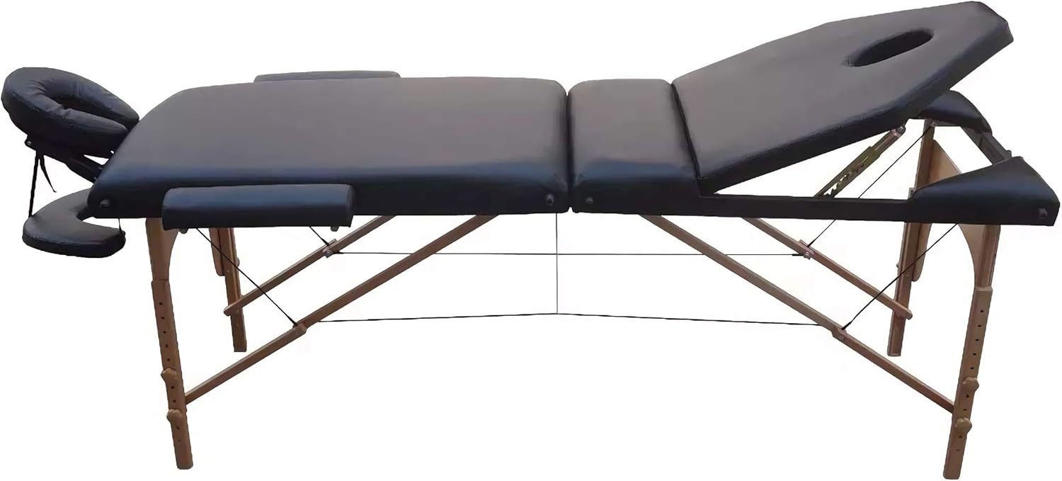 Nanofort Cama Masaje Camilla Spa Reclinable Ligera Estuche Portatil Profesional Mesa de Masaje Cabecera Portabrazos Fisioterapia Tatuaje Tattoo (Blanco)