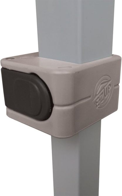 E-Z UP Ambassador Instant Shelter Toldo, 10 x 10 pies, Bolsa de Rodillo y Juego de 4 Puntas de Acero, Gris