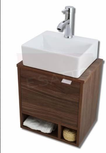 Esatto Paquete Mueble DCNB Luft y Sanitario WC-002 Espejo Gratis (Nogal Neo)