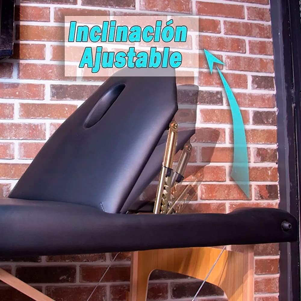 Nanofort Cama Masaje Camilla Spa Reclinable Ligera Estuche Portatil Profesional Mesa de Masaje Cabecera Portabrazos Fisioterapia Tatuaje Tattoo (Blanco)