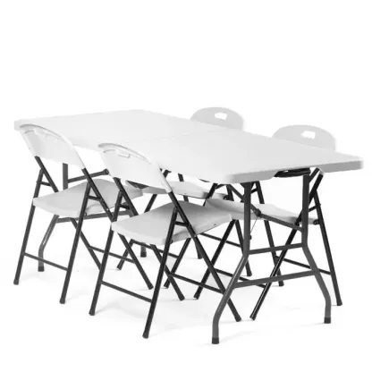 Mesa rodante LL de alta calidad con 4 sillas COMBO