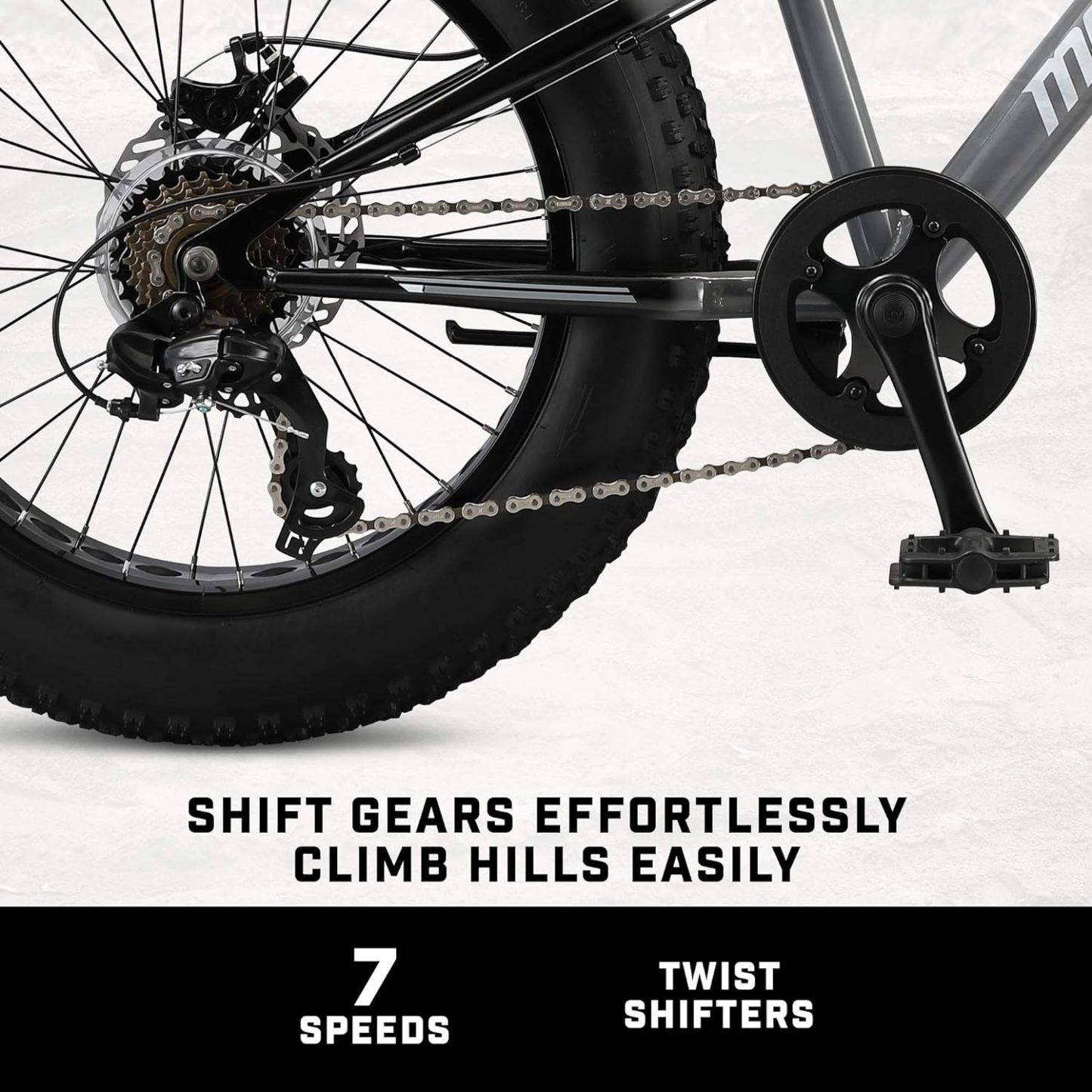 Mongoose Argus ST & Trail Fat Tire Bicicleta de montaña para Adultos jóvenes Hombres y Mujeres, Ruedas de 20 a 26 Pulgadas, Frenos de Disco mecánicos, Marco de Acero o Aluminio y Opciones de 7 o 16
