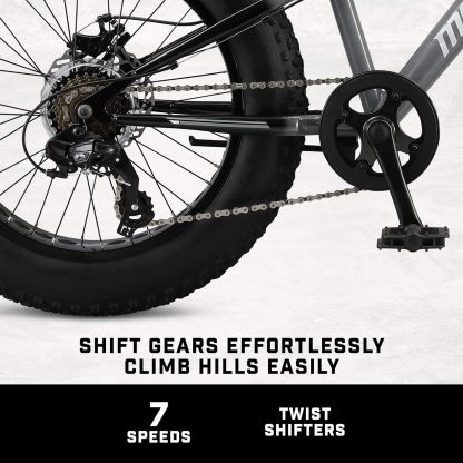 Mongoose Argus ST & Trail Fat Tire Bicicleta de montaña para Adultos jóvenes Hombres y Mujeres, Ruedas de 20 a 26 Pulgadas, Frenos de Disco mecánicos, Marco de Acero o Aluminio y Opciones de 7 o 16