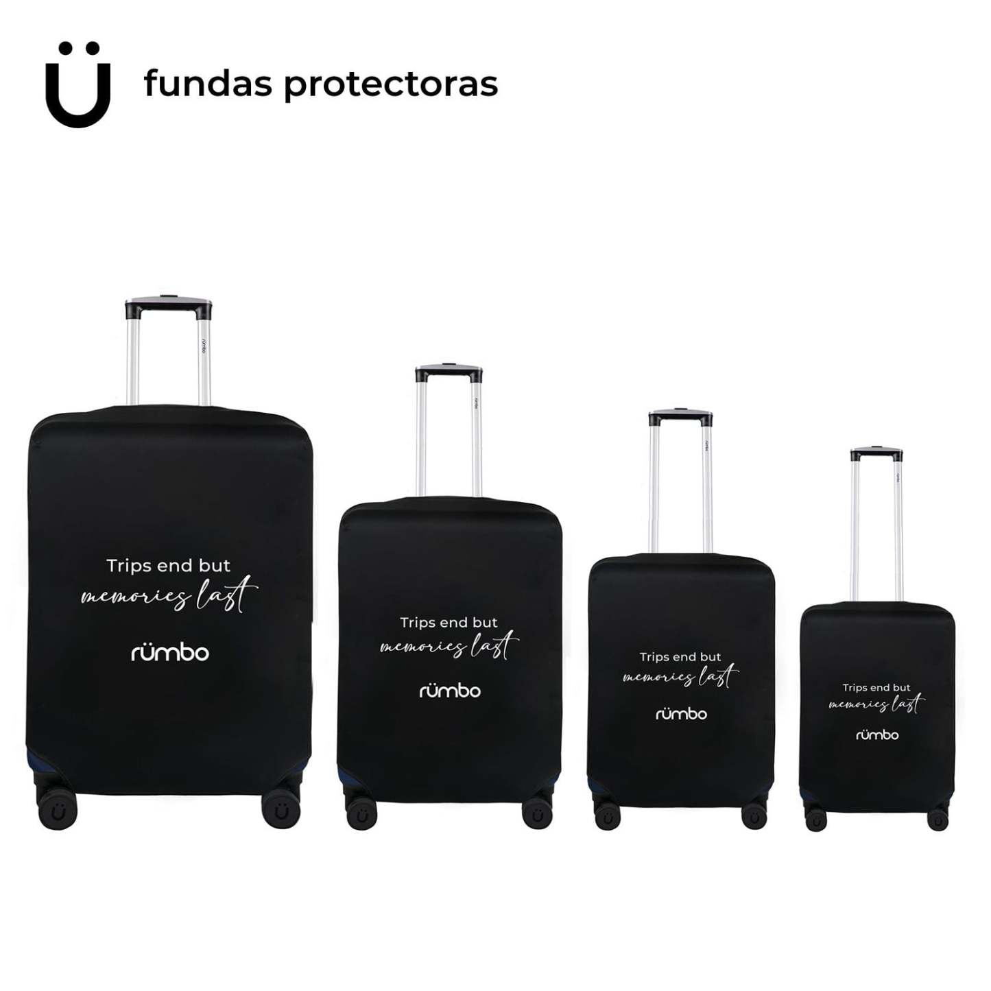 Juego 4 Maletas De Viaje Rigidas Ruedas 360 Bolsas De Viaje azul Rumbo RUM40