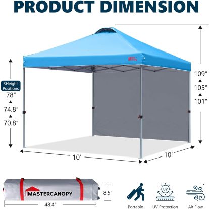 MASTERCANOPY - Tienda de campaña desplegable con 1 Pared Lateral