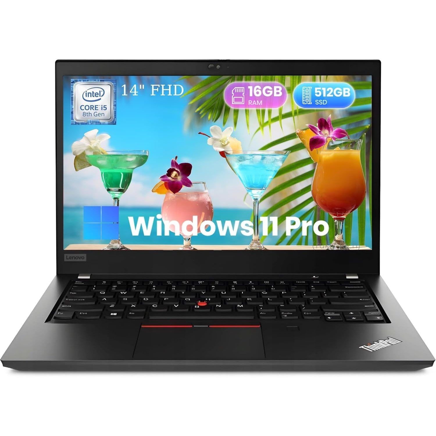 Lenovo ThinkPad T490 14" FHD, Intel Core i5-8265U, 16 GB RAM, 512 GB SSD, Teclado US (QWERTY), Windows 11 Pro (Reacondicionado)