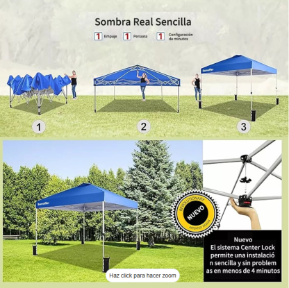 Toldo Carpa Impermeable Plegable Acero 3x3m Bolsa De Peso Eo Safe Imports Esi-16374 Multicolor