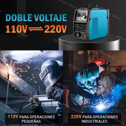 Máquina de Soldar Inverter 2 en 1, 350A, Dual Voltaje 110V/220V, MMA/TIG, Control Digital, Arco Estable con Funciones de Protección y Sistema de Disipación de Calor Eficiente