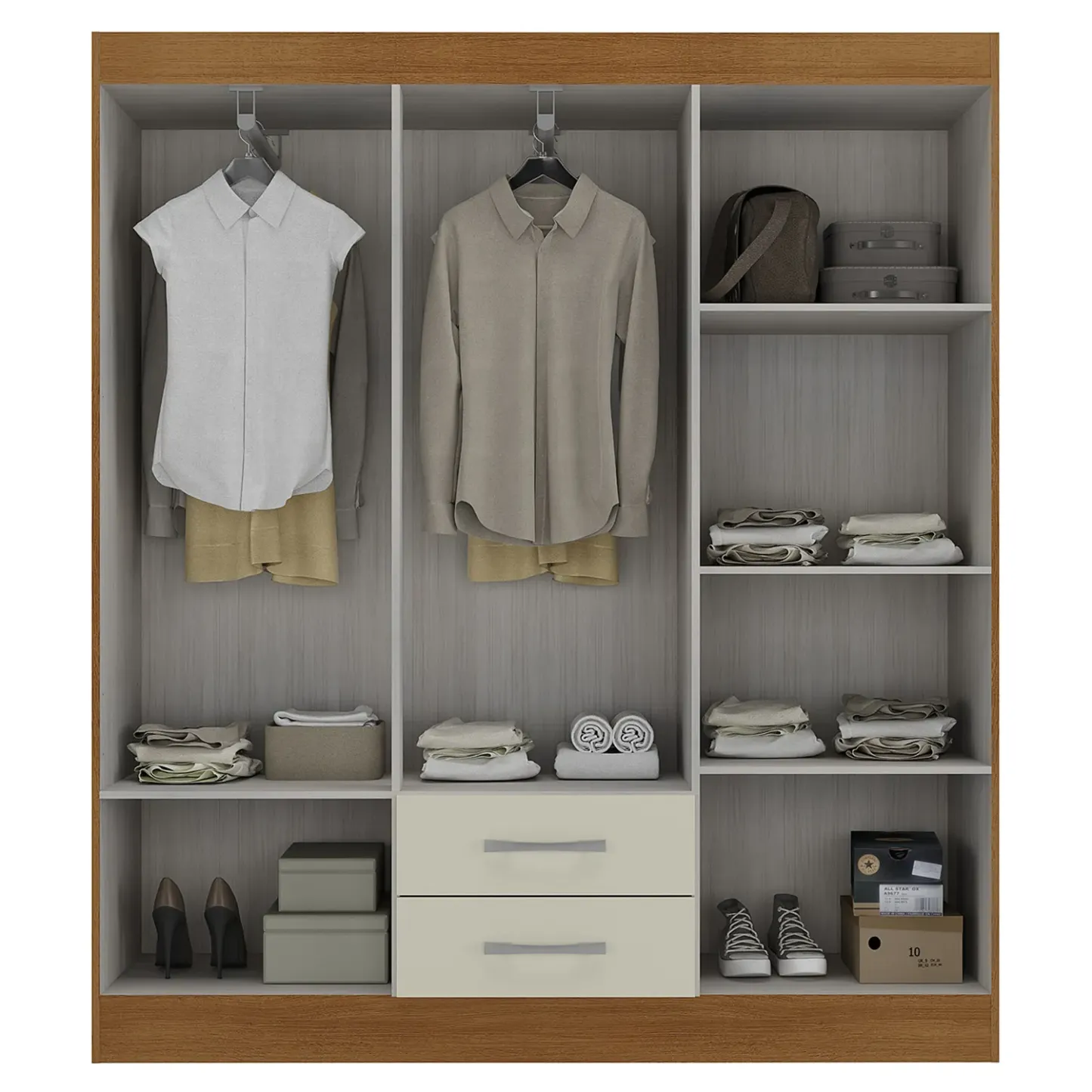 Combo Clóset 6 Puertas + Cómoda 10 Cajones Off White R6210