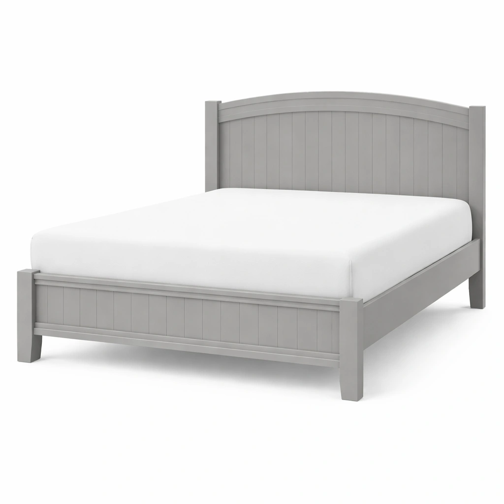 Estructura de cama de madera gris-furncora