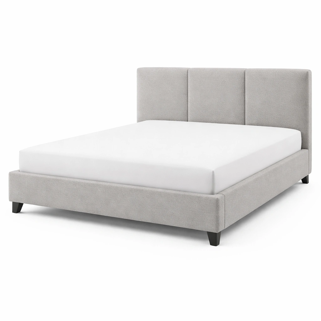 Estructura de cama de tela gris-furncora