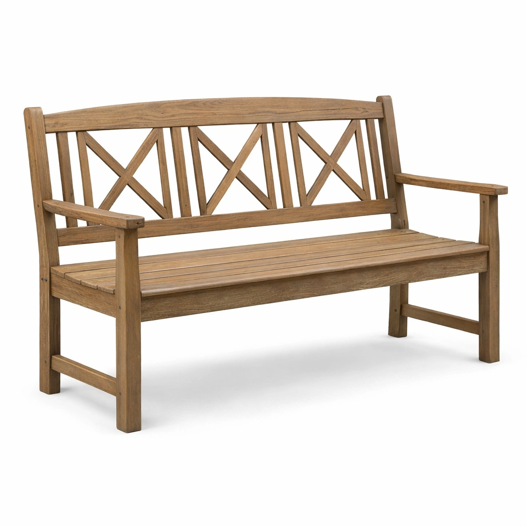 Banco de exterior de teca 150x62x90 cm-furncora