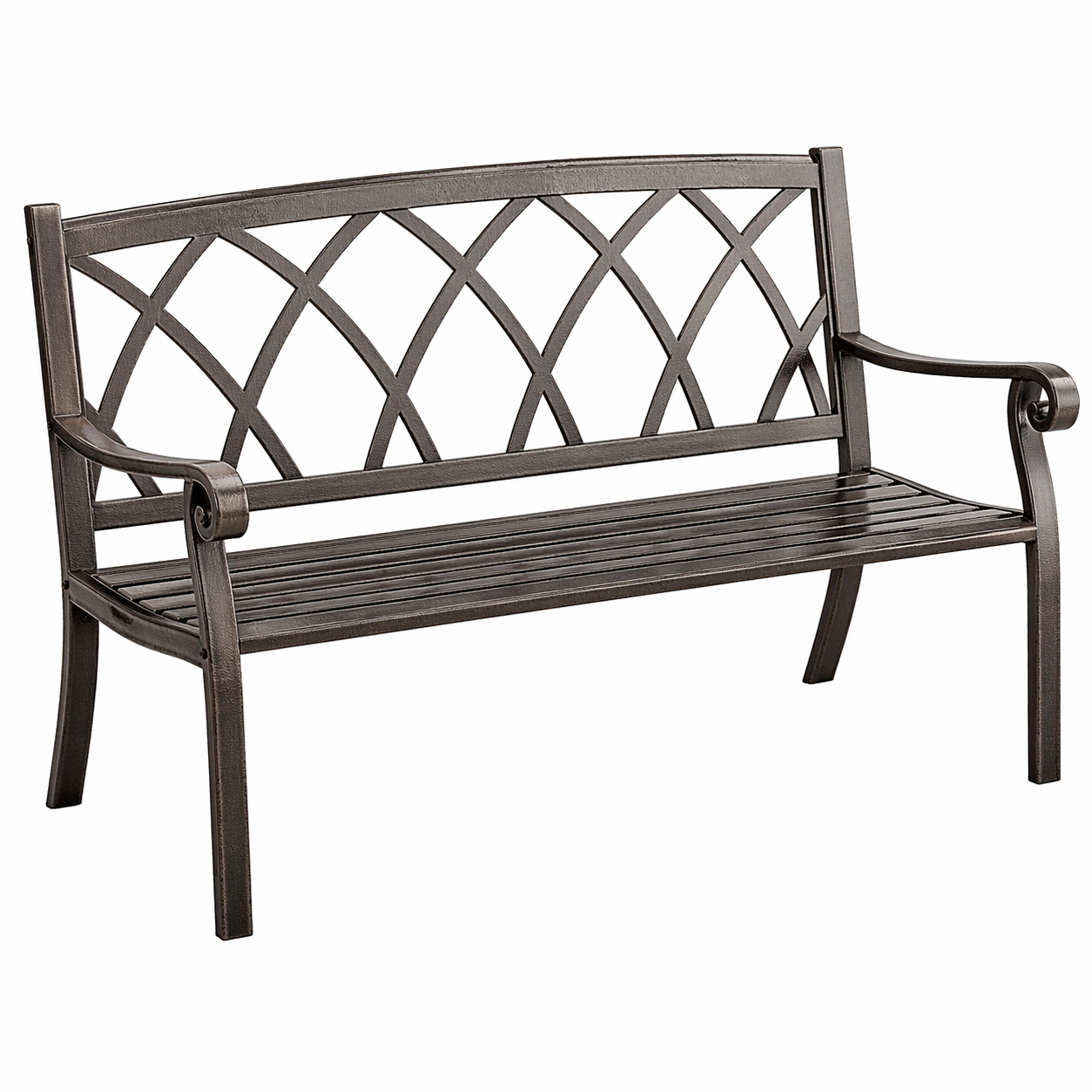 Banco de exterior de aluminio marrón-furncora