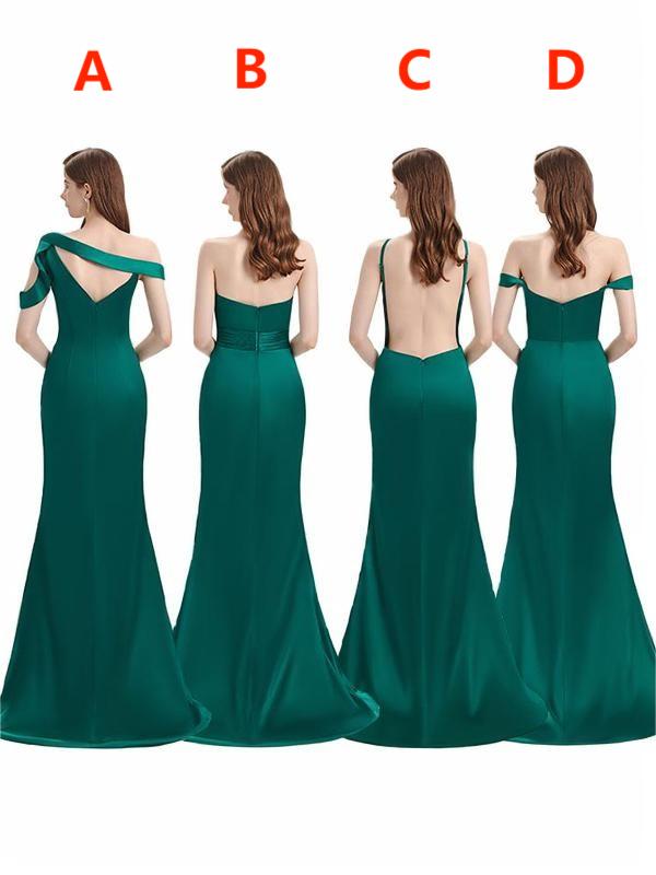 Chic Sheath/Column Off-the-Shoulder Sleeveless Sweep Train Polyester Bridesmaid Dress With Ruched