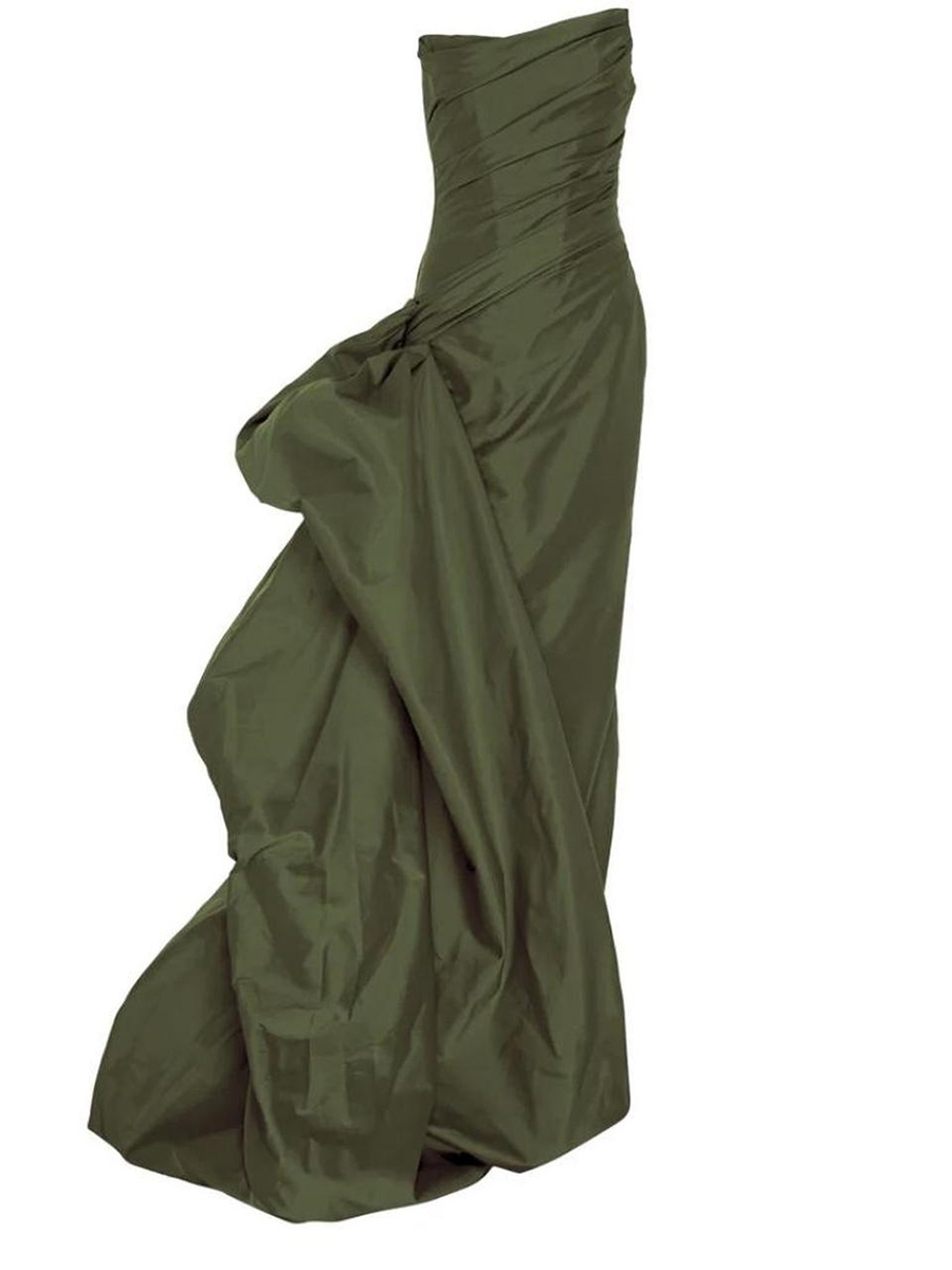 Sheath/Column Straight Pleated Floor-Length Taffeta Mother of the Bride Dresses