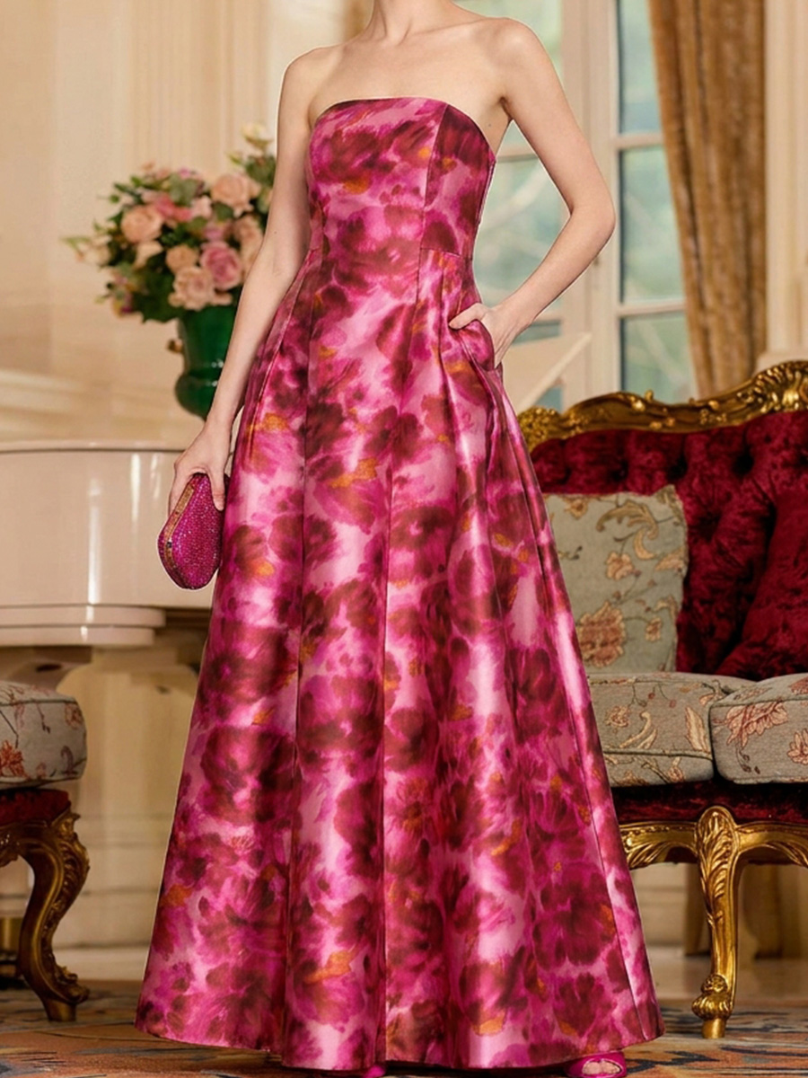 A-line/Princess Straight Pleated Floor-Length Satin Mother of the Bride Dresses