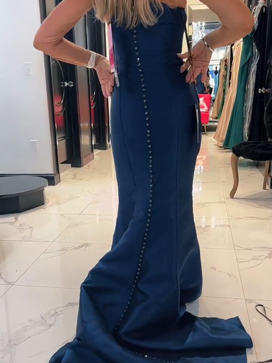 Sheath/Column One-Shoulder Flower Sweep Train Taffeta Mother of the Bride Dresses