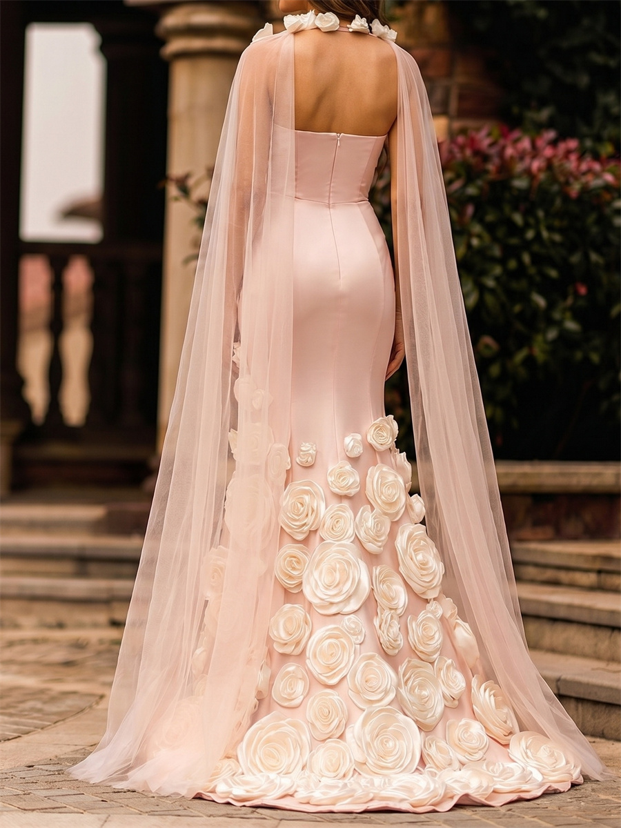 Trumpet/Mermaid Straight Flower Sweep Train Satin Mother of the Bride Dresses