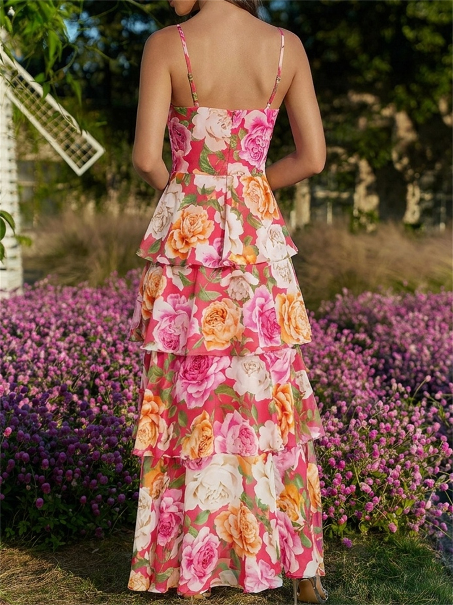 A-line/Princess Spaghetti Straps Cascading Ruffles Ankle-Length Chiffon Mother of the Bride Dresses
