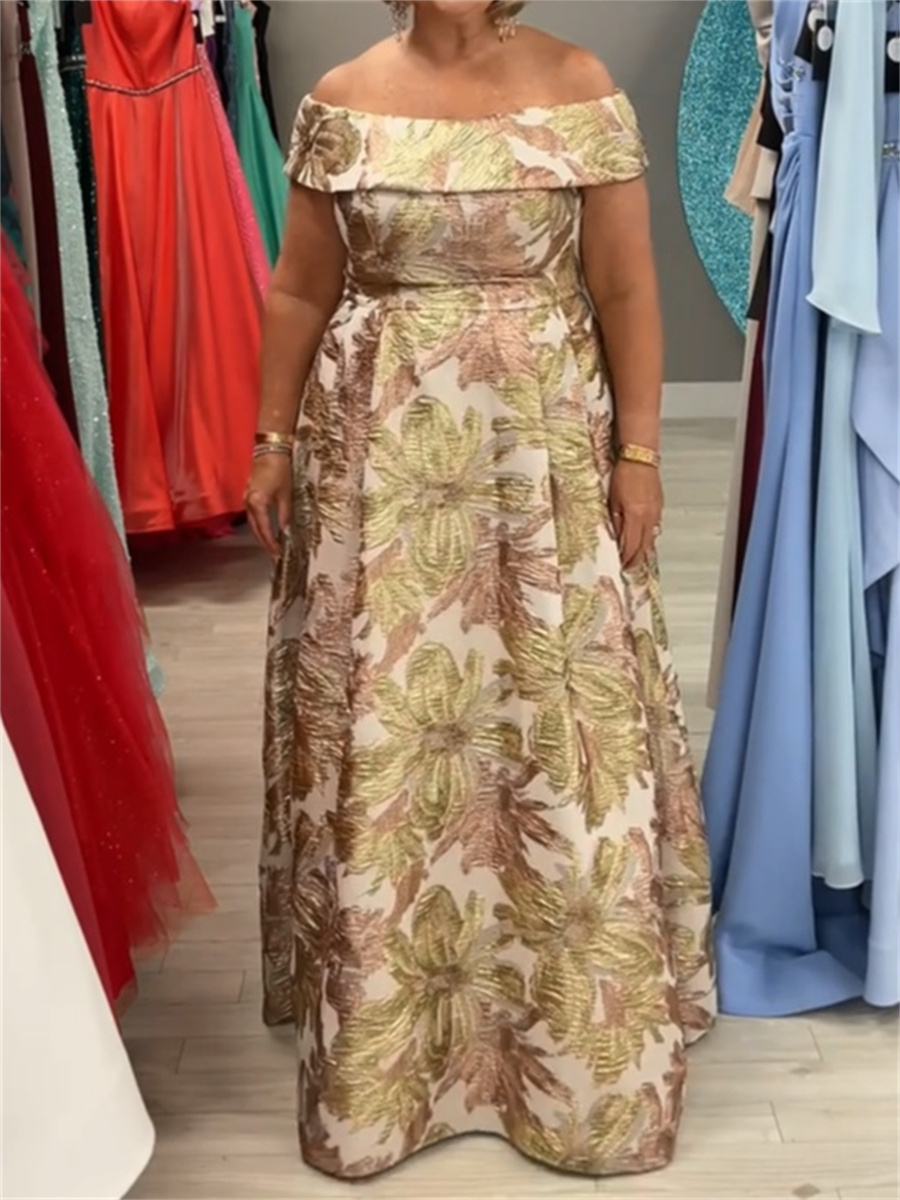 A-line/Princess Off-the-Shoulder Pleated Floor-Length Mother of the Bride Dresses