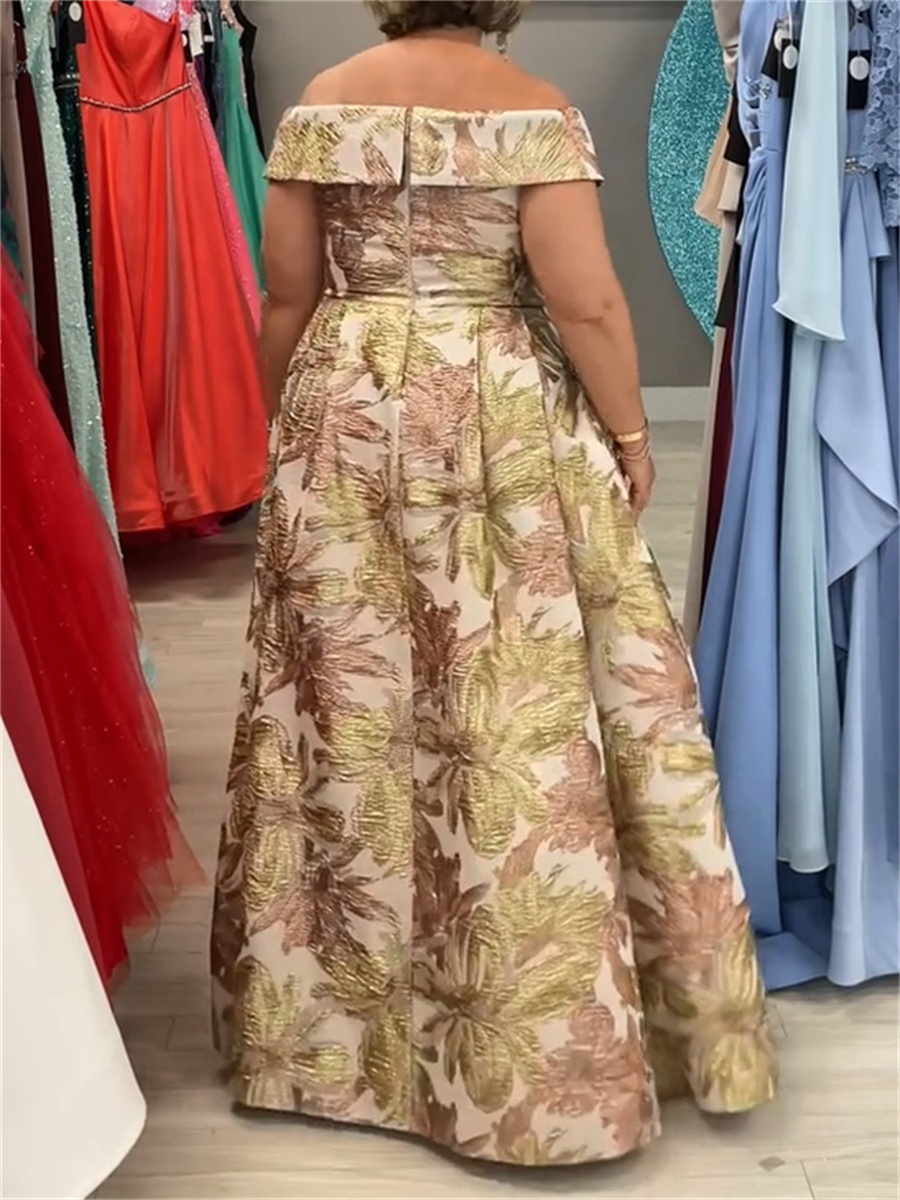 A-line/Princess Off-the-Shoulder Pleated Floor-Length Mother of the Bride Dresses