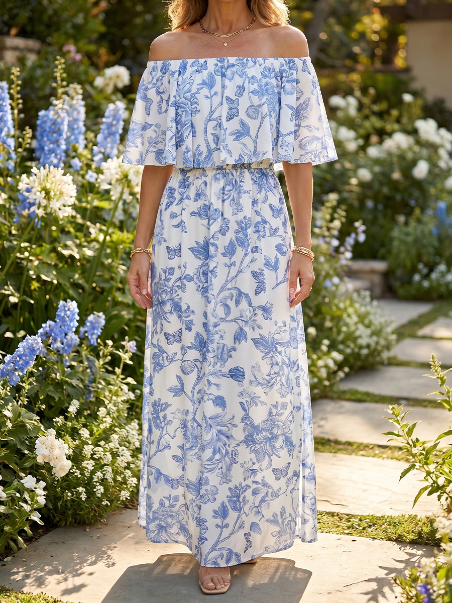 A-line/Princess Straight 1/2 Sleeves Ankle-Length Chiffon Mother of the Bride Dresses