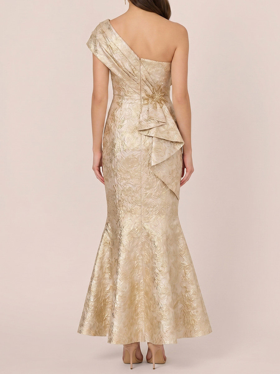 Trumpet/Mermaid One-Shoulder Ruffles Ankle-Length Satin Mother of the Bride Dresses