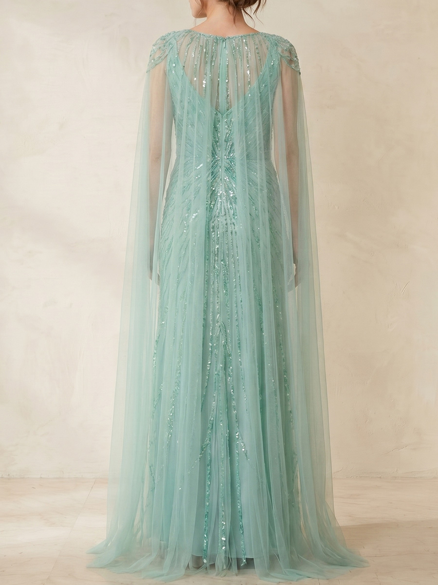 Sheath/Column V-neck Beading Floor-Length Sequins Mother of the Bride Dresses