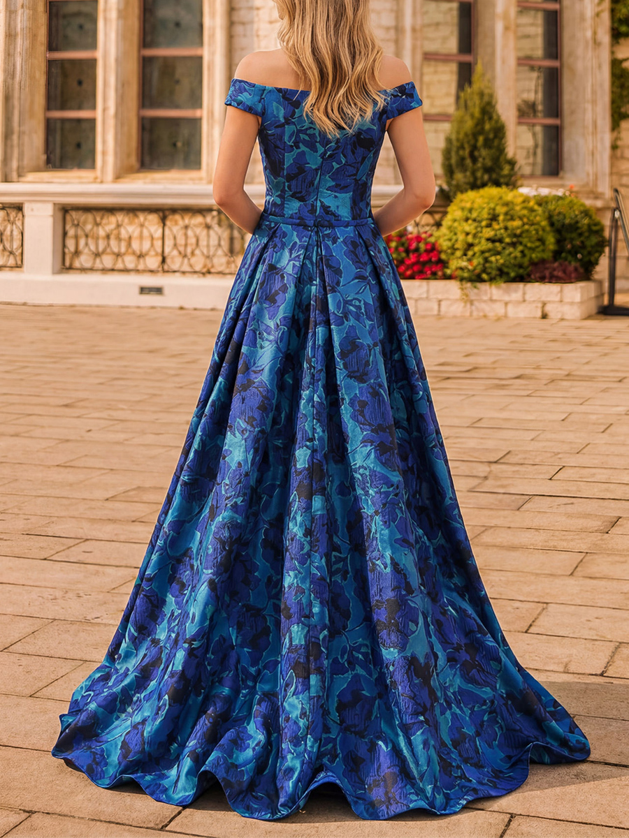 Sheath/Column Off-the-Shoulder Pleated Sweep Train Mother of the Bride Dresses