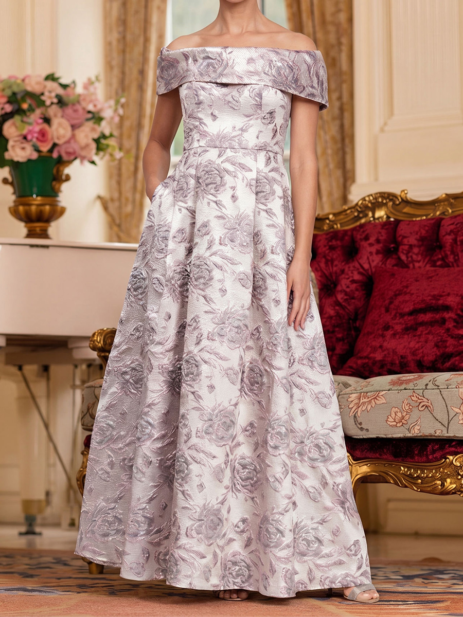 A-line/Princess Off-the-Shoulder Pleated Floor-Length Mother of the Bride Dresses