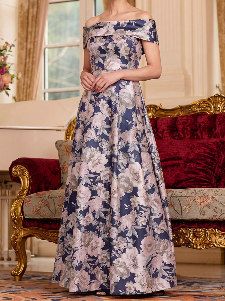 A-line/Princess Off-the-Shoulder Pleated Floor-Length Mother of the Bride Dresses