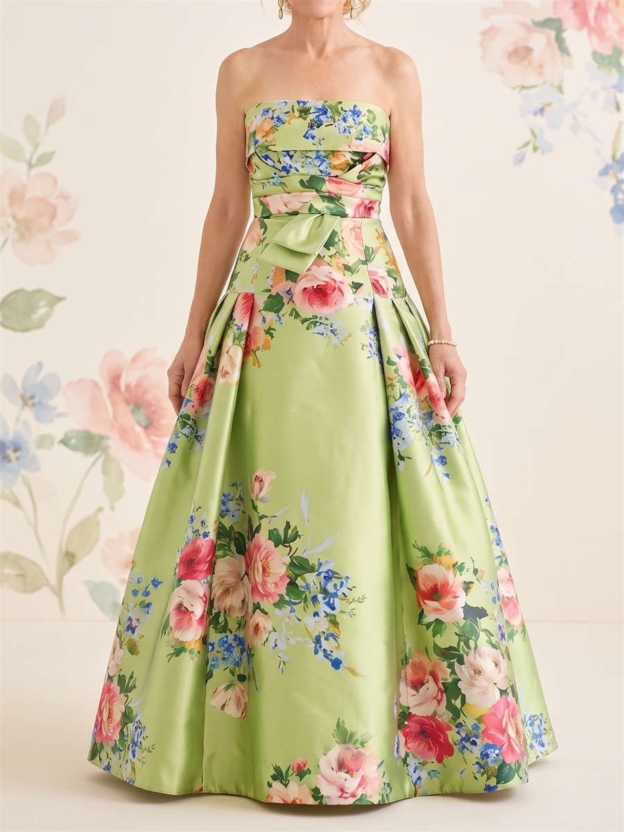 A-line/Princess Straight Pleated Floor-Length Satin Mother of the Bride Dresses