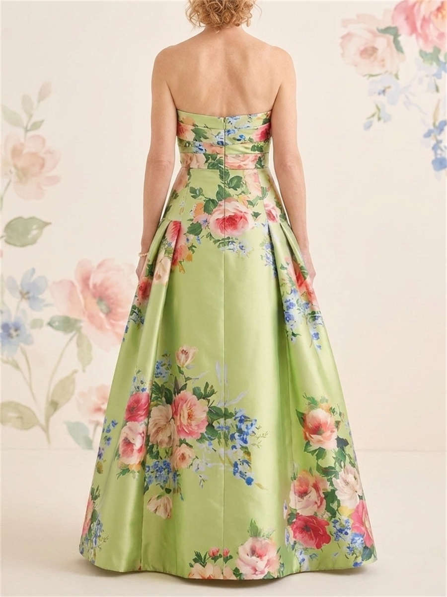 A-line/Princess Straight Pleated Floor-Length Satin Mother of the Bride Dresses
