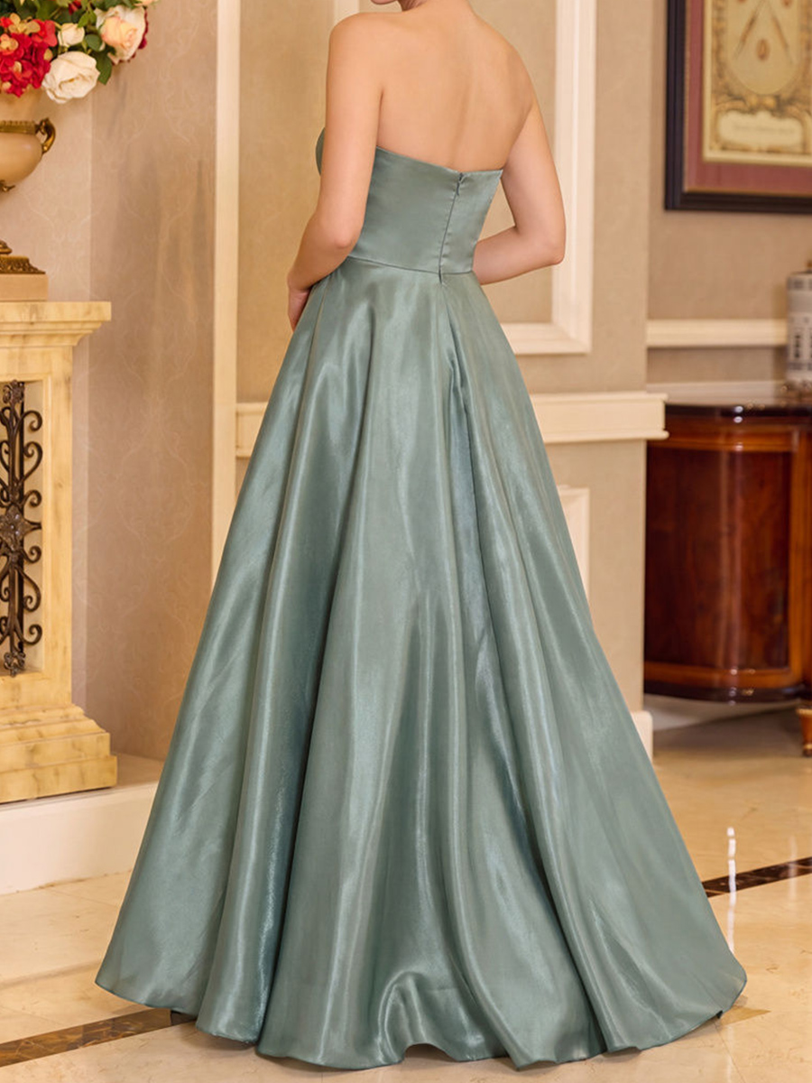 A-line/Princess Straight Bow Floor-Length Organza Mother of the Bride Dresses