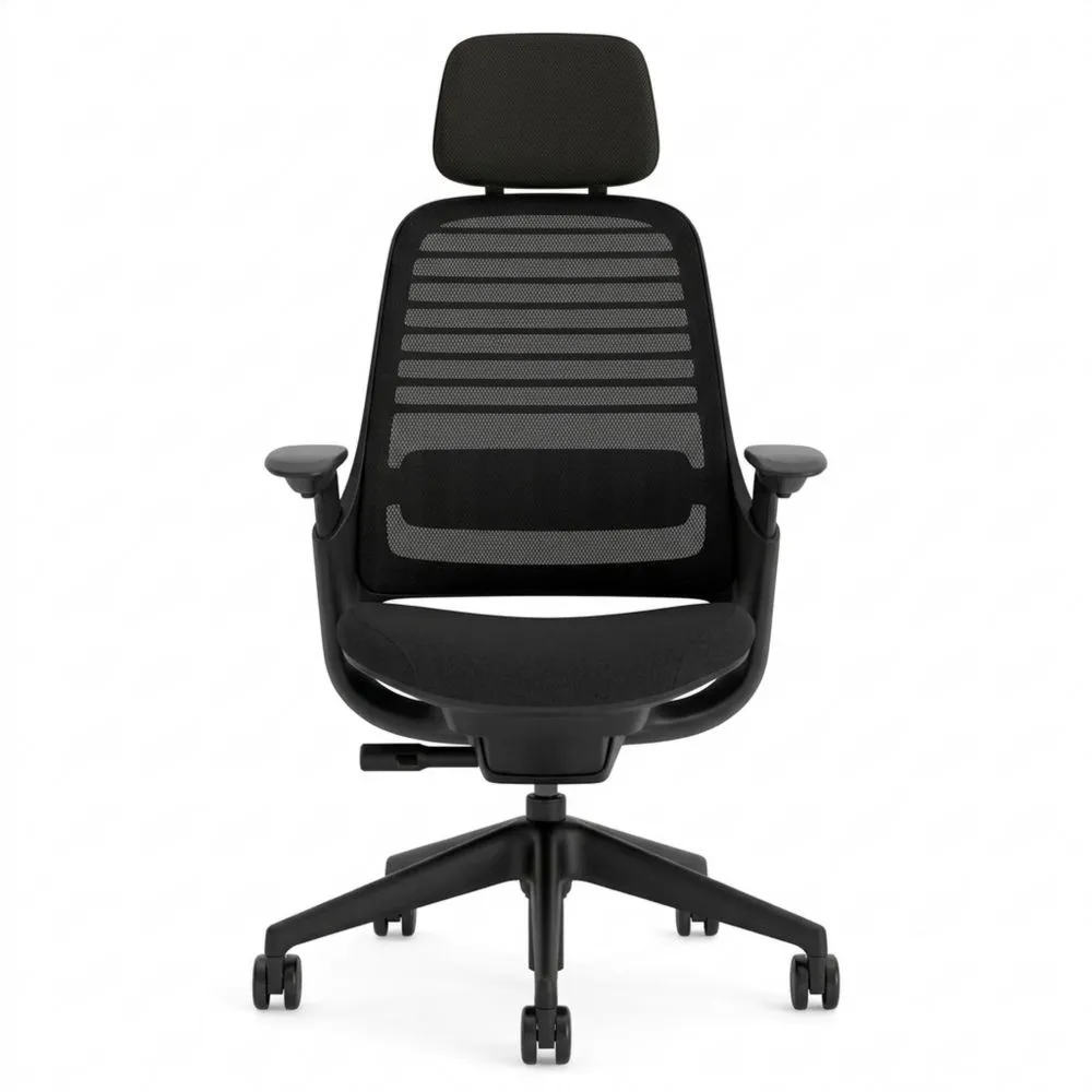 Silla ergonómica de oficina con soporte lumbar y brazos 4D ajustables