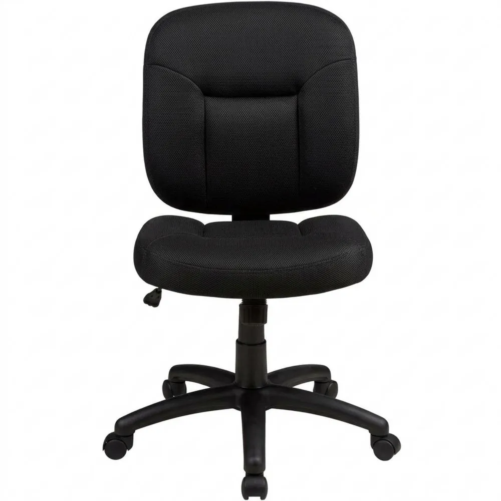 Silla de Oficina Ergonómica con Respaldo Acolchado y Altura Ajustable, Color Negro