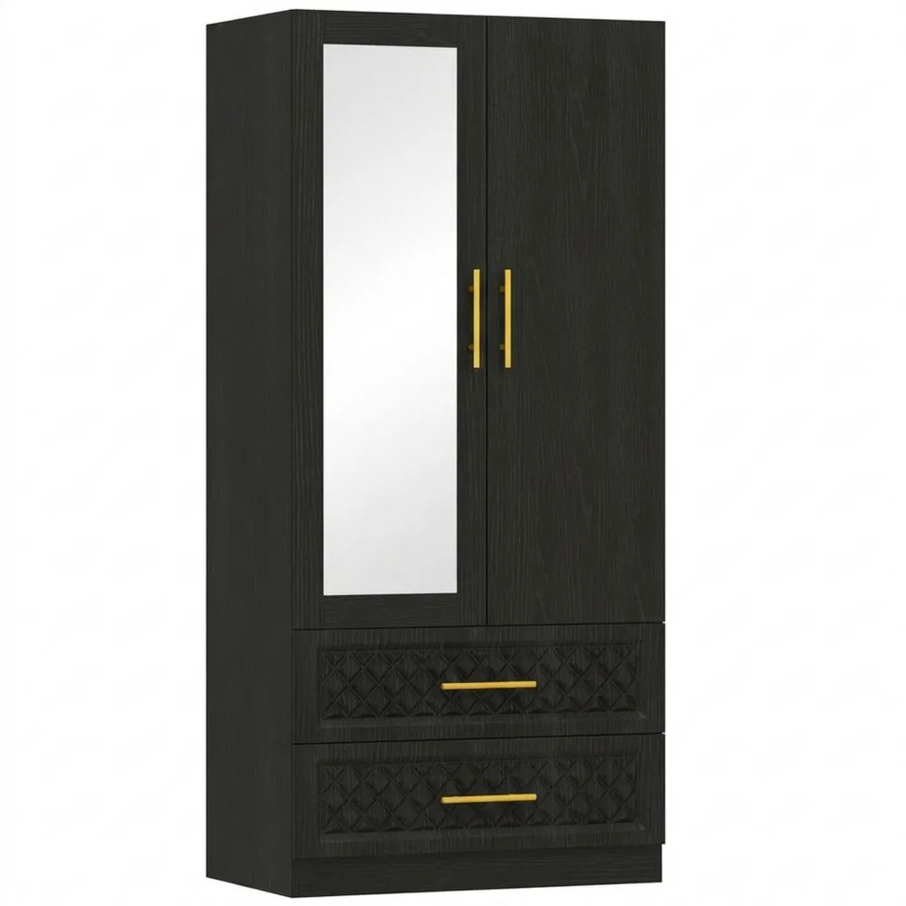 Armario Dormitorio Moderno con Espejo y Cajones