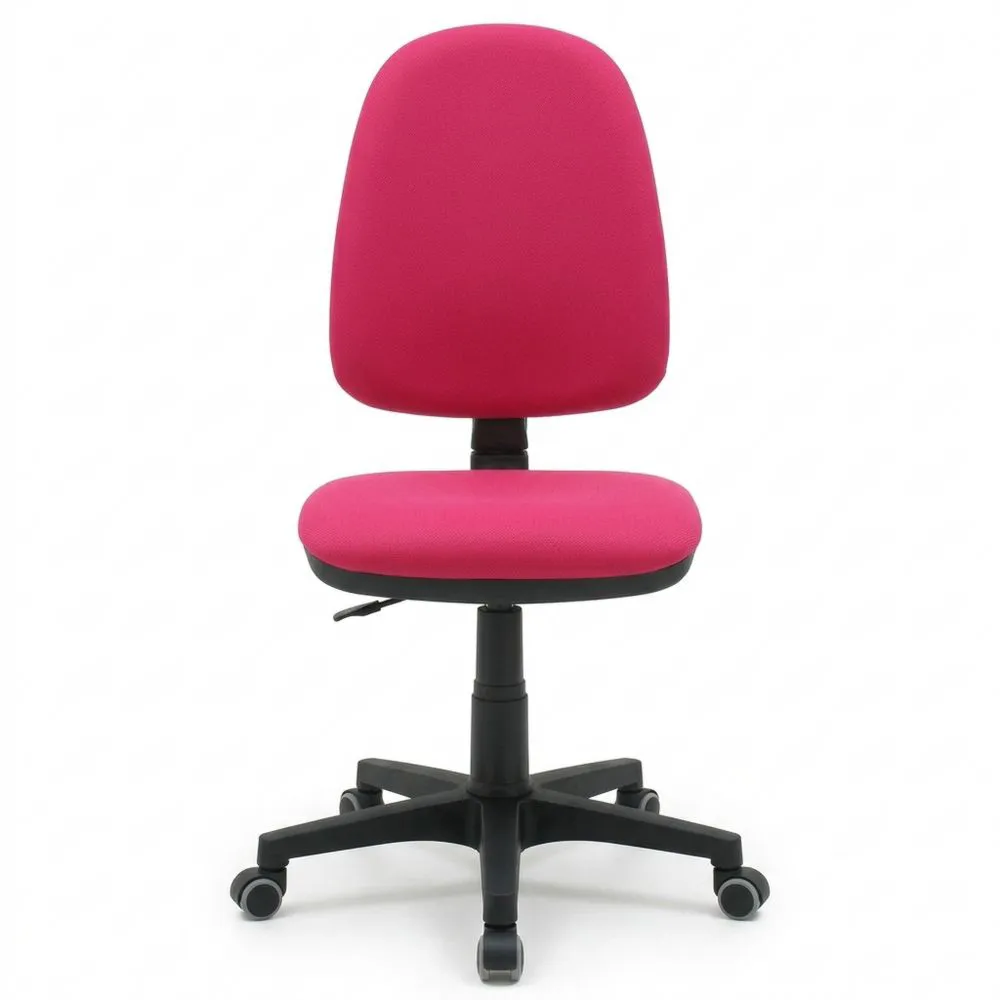 Silla ergonómica ajustable sin reposabrazos para escritorio, color rosa