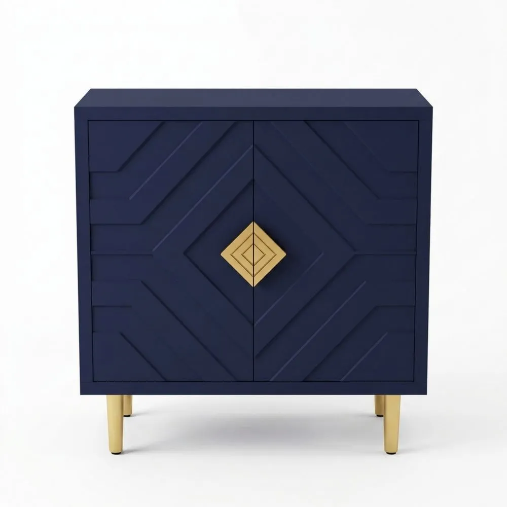 Armario Almacenamiento de 2 Puertas para Cocina, Sala y Dormitorio Azul 82x80x36cm