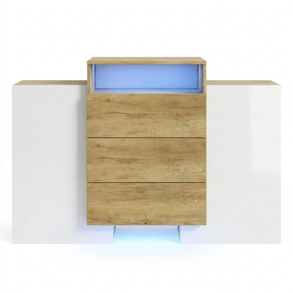 Aparador Moderno para Salón con Luces LED y Cajones