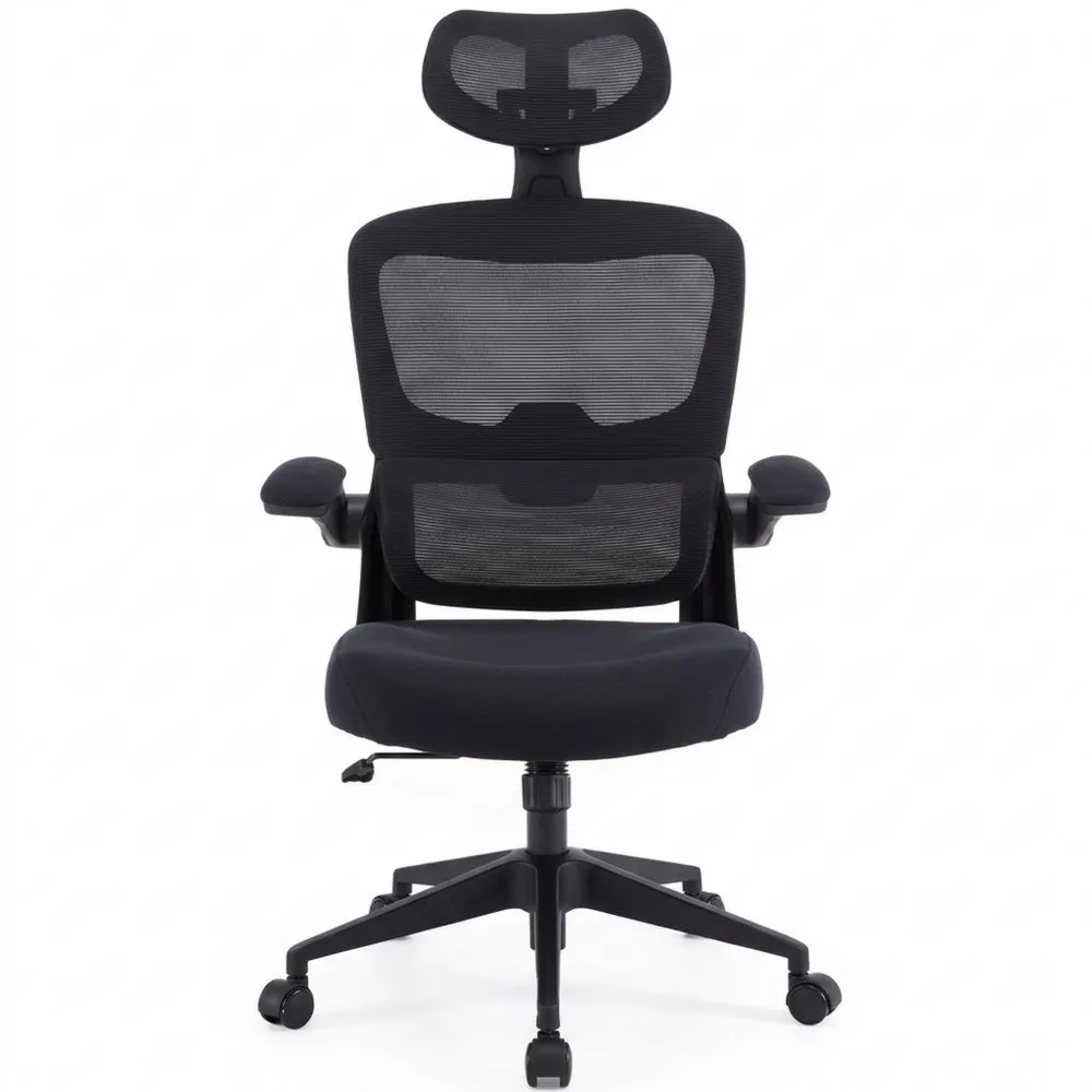 Silla ergonómica de oficina ajustable con malla transpirable y reposabrazos