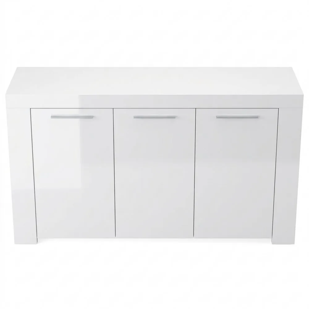 aparador moderno para comedor, color blanco artik, dimensiones 144x42x80 cm