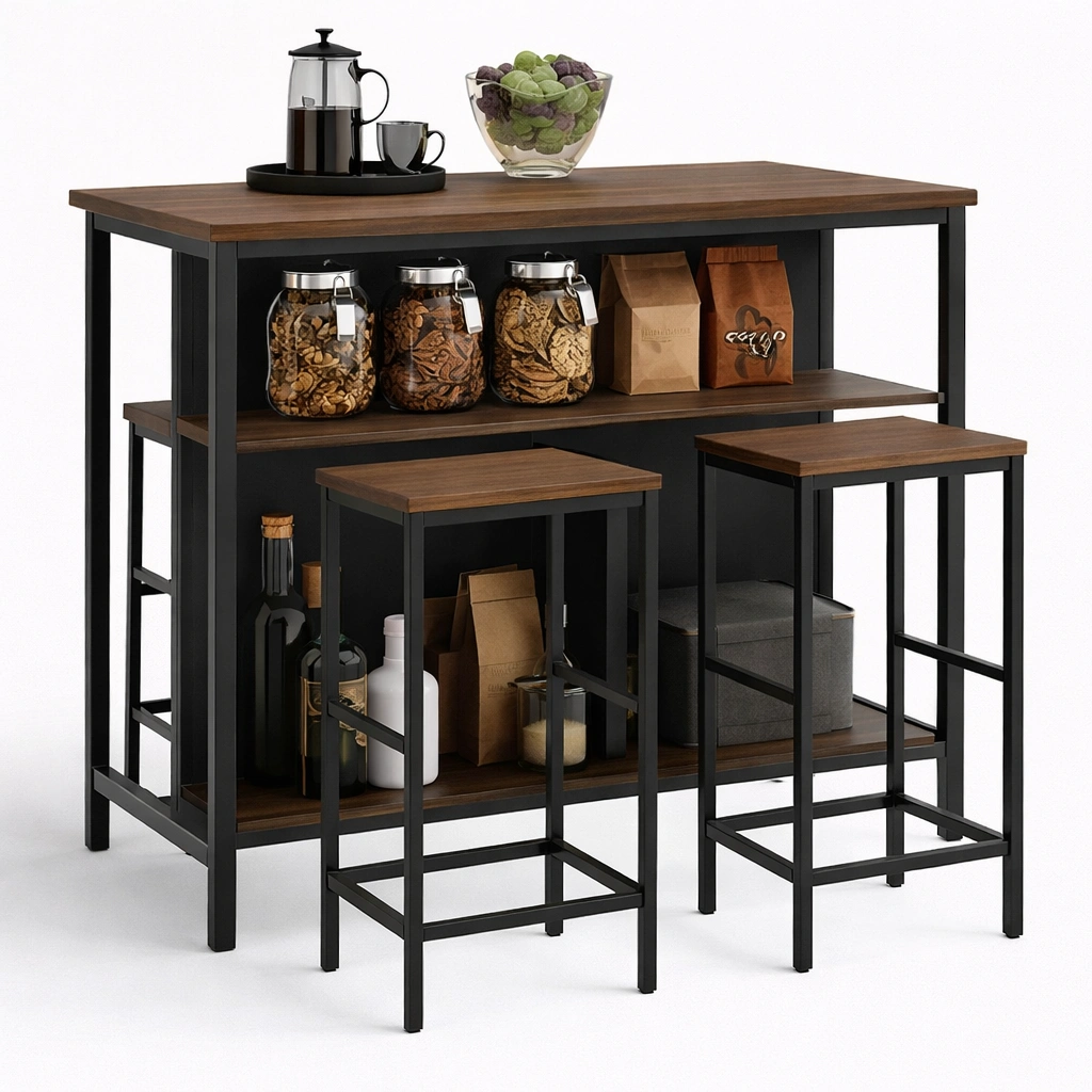 Bartisch Set mit Hockern Industrie Design